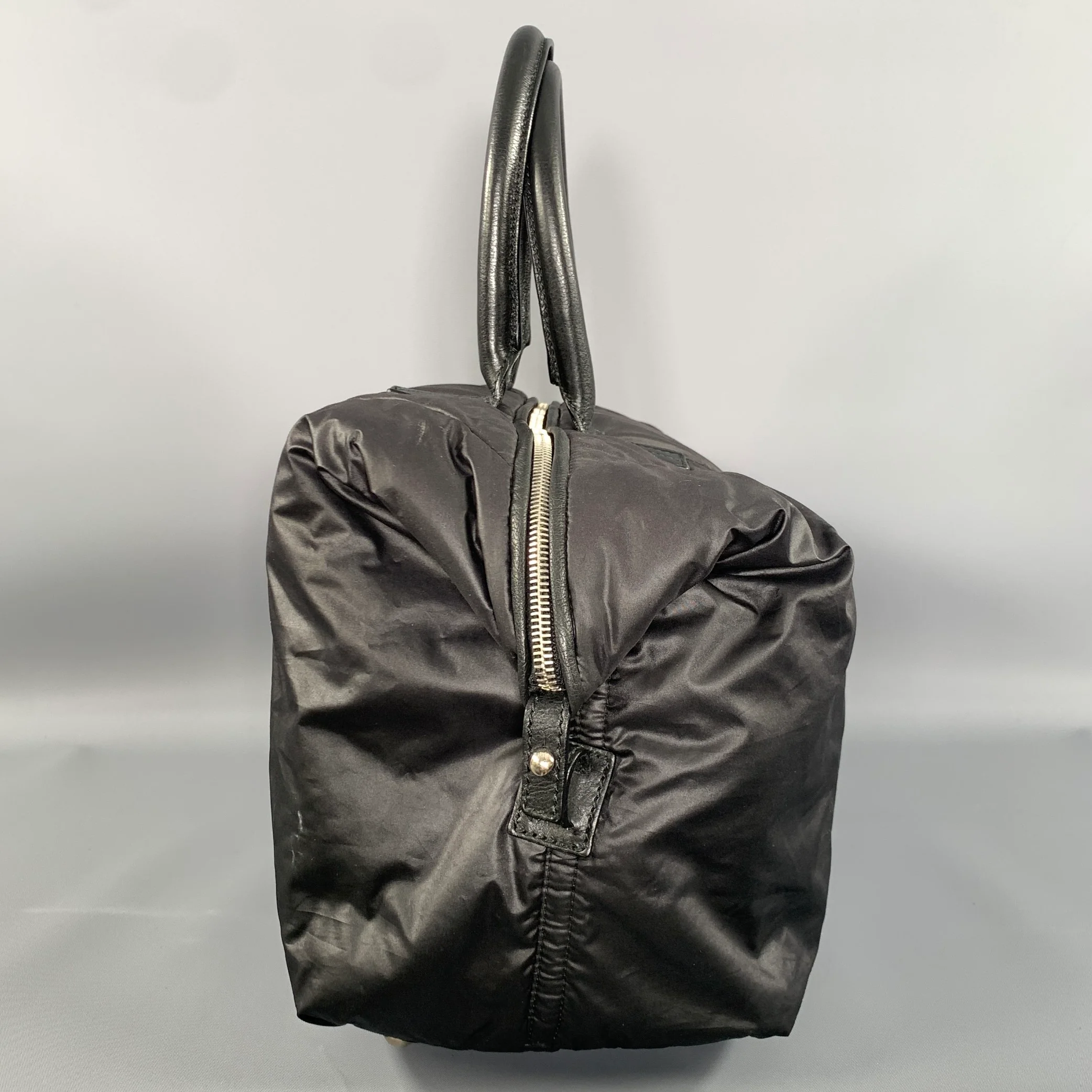 YVES SAINT LAURENT Black Quilted Leather Trim Nylon Bag - Image 2