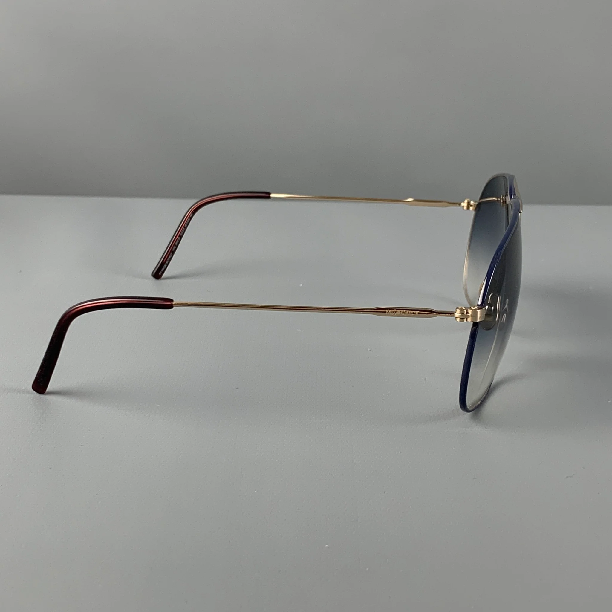 YVES SAINT LAURENT Black Silver Metal Sunglasses - Image 2
