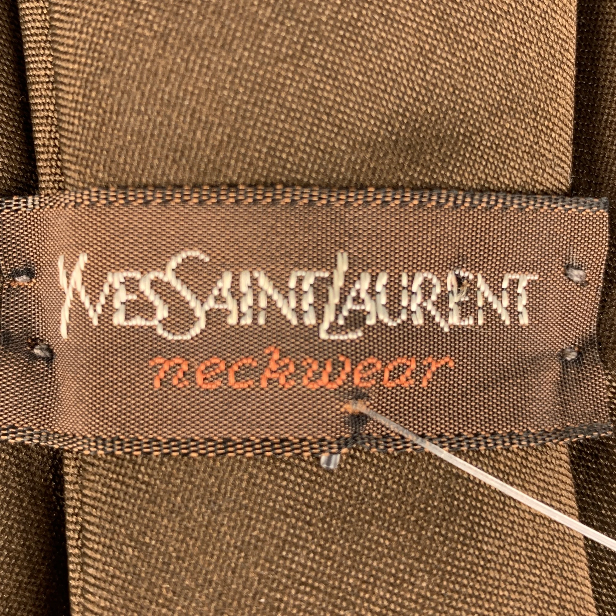 YVES SAINT LAURENT Brown YSL Monogram Tie - Image 4