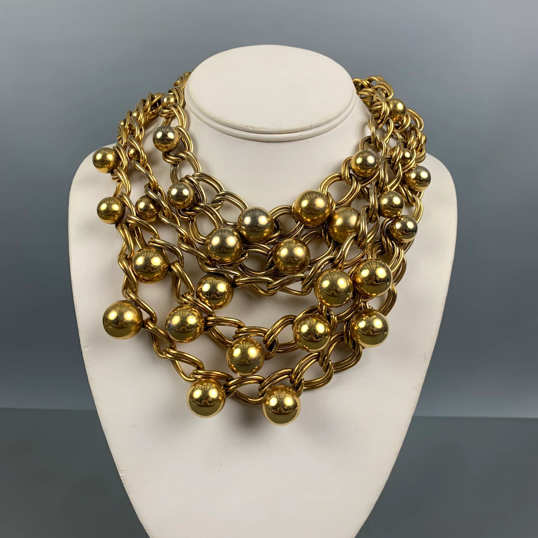 YVES SAINT LAURENT Gold Chain Link Metal Necklace - Image 2