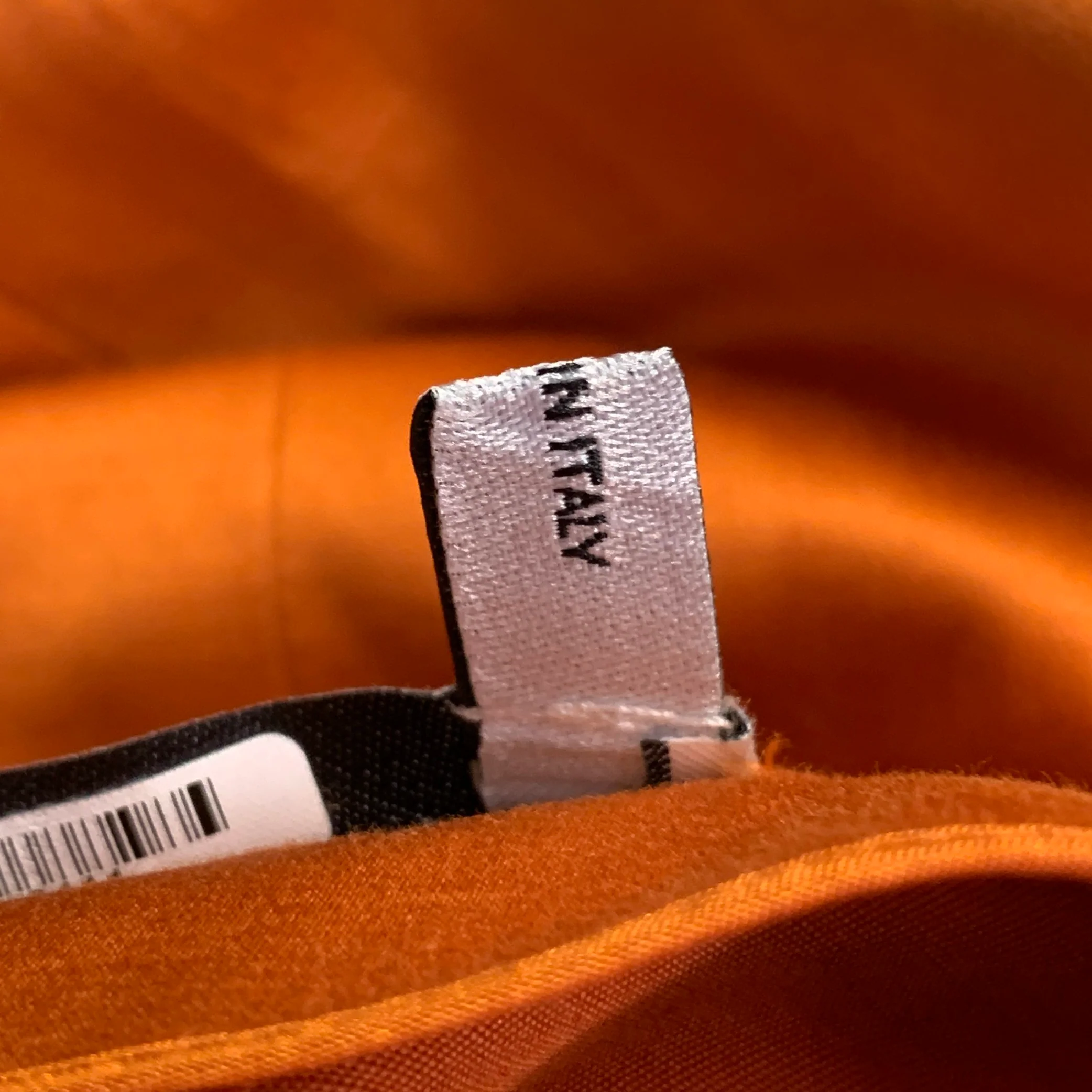 YVES SAINT LAURENT Size 10 Orange Cotton Linen Back Zipper Pencil Skirt - Image 4