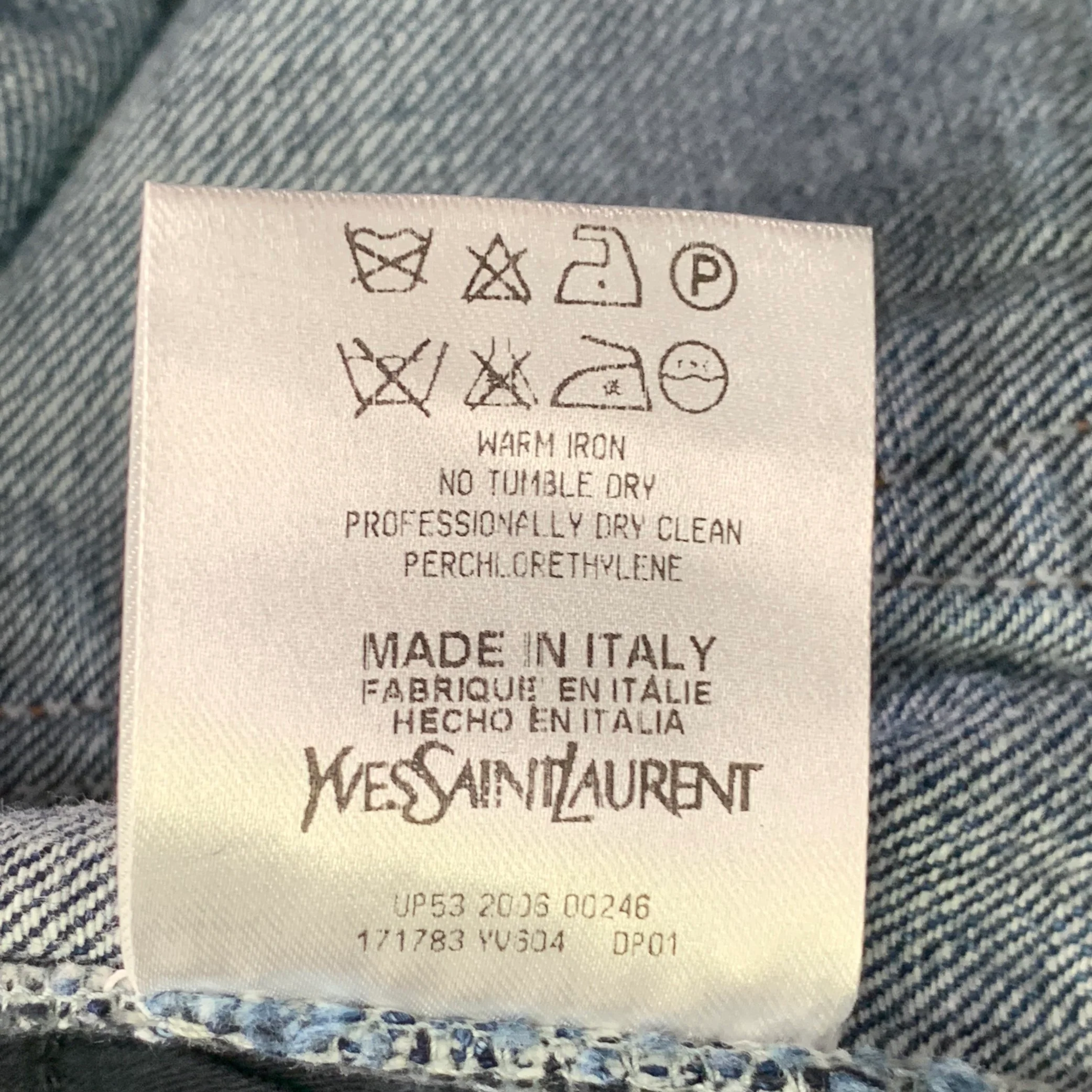 YVES SAINT LAURENT Size 32 Blue Wash Cotton Bootcut Button Fly Jeans - Image 7
