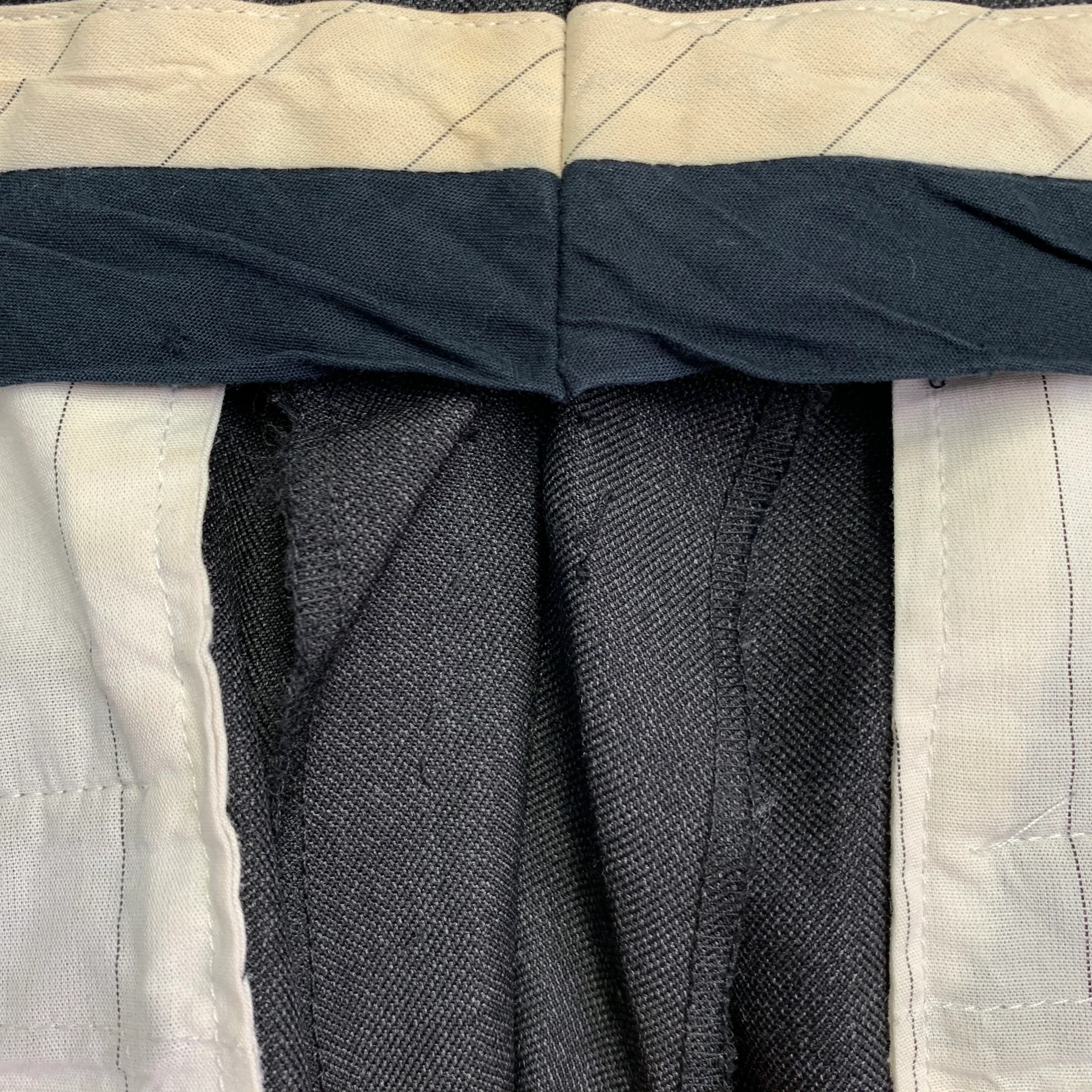 YVES SAINT LAURENT Size 42 Long Grey Charcoal Wool Notch Lapel Suit - Image 12