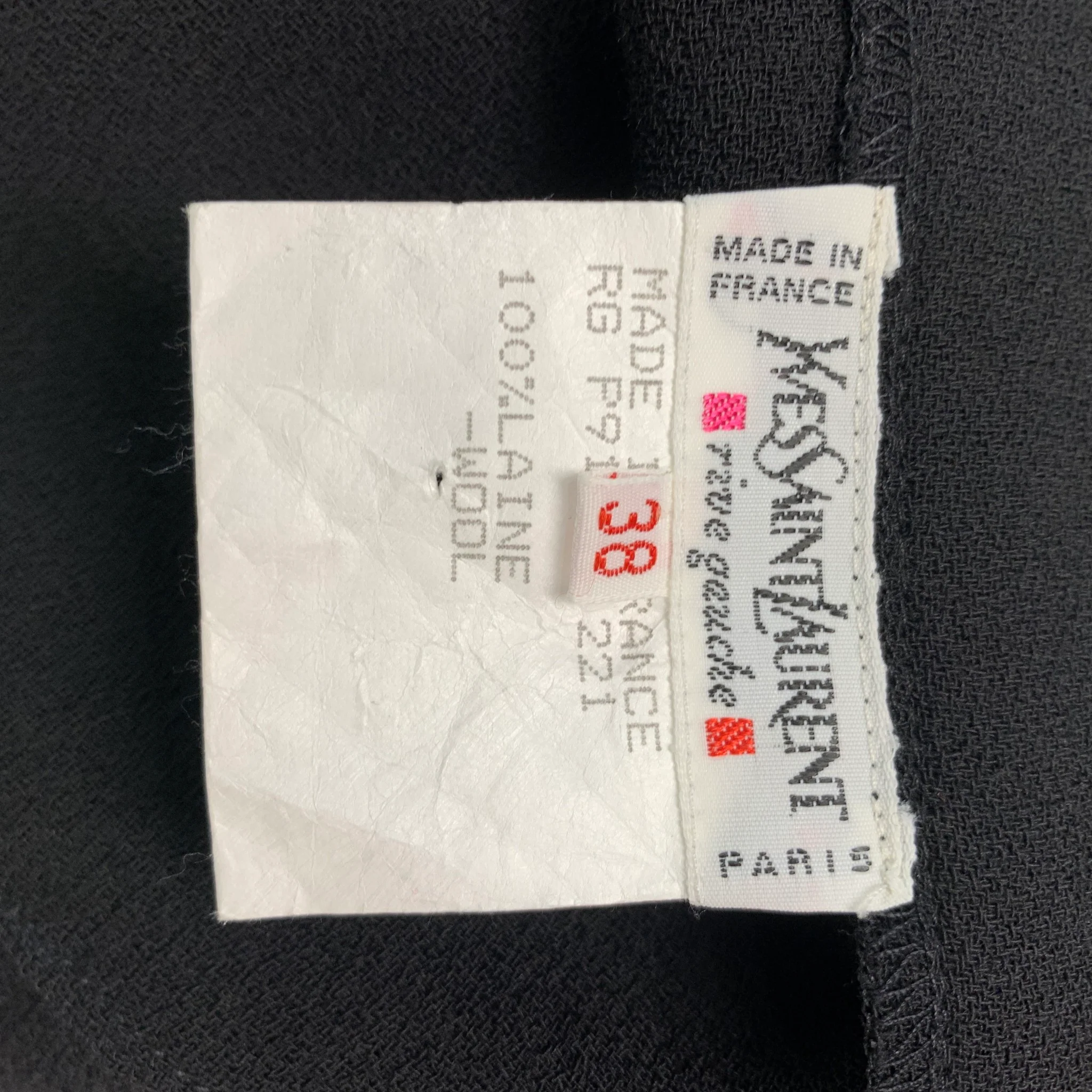 YVES SAINT LAURENT Rive Gauche Size 6 Black Wool Pleated Wrap Below Knee Skirt - Image 3