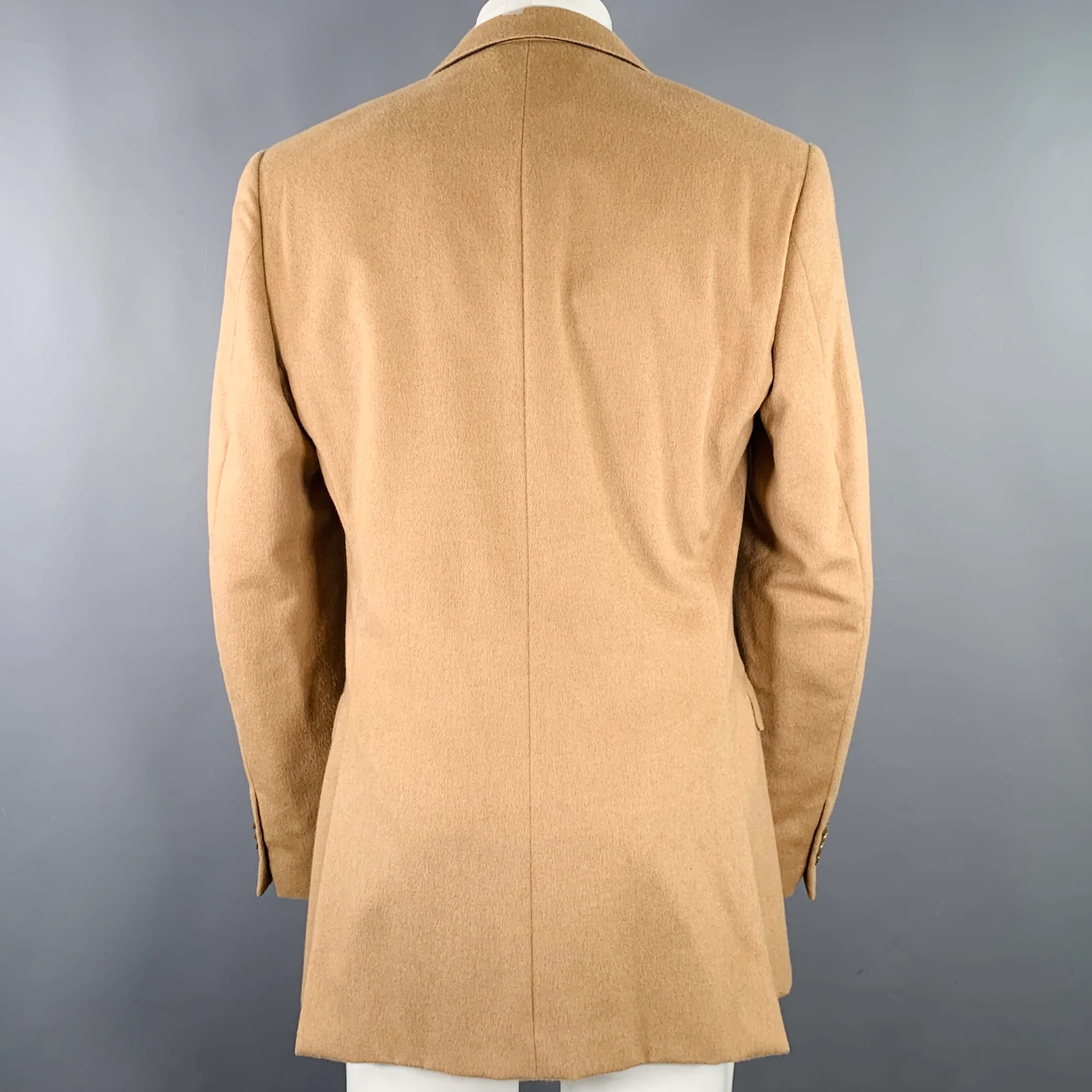 Z ZEGNA Size 40 Long Beige Camel Hair Single breasted Sport Coat - Image 3
