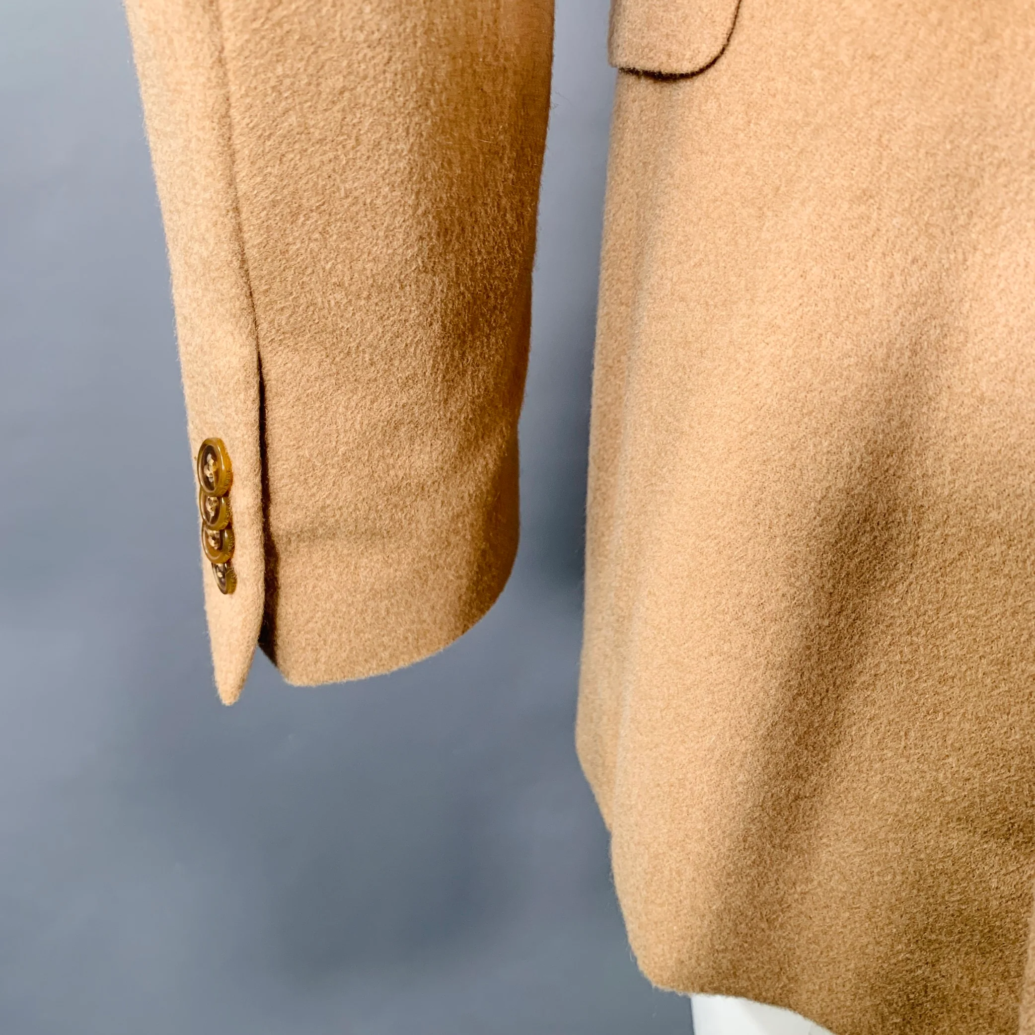 Z ZEGNA Size 40 Long Beige Camel Hair Single breasted Sport Coat - Image 4