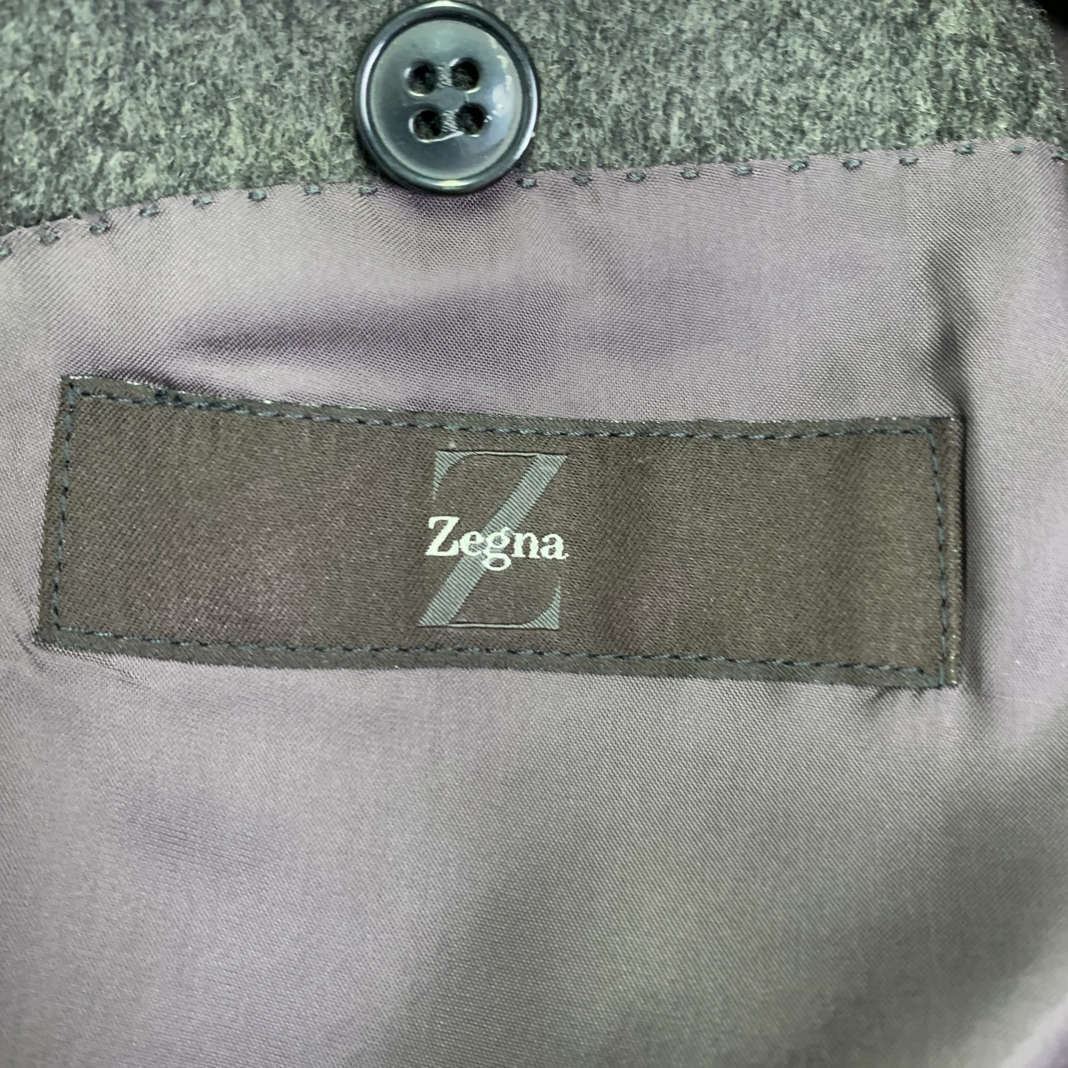 Z ZEGNA Size 40 Long Grey Angora Blend Single Breasted Sport Coat - Image 5