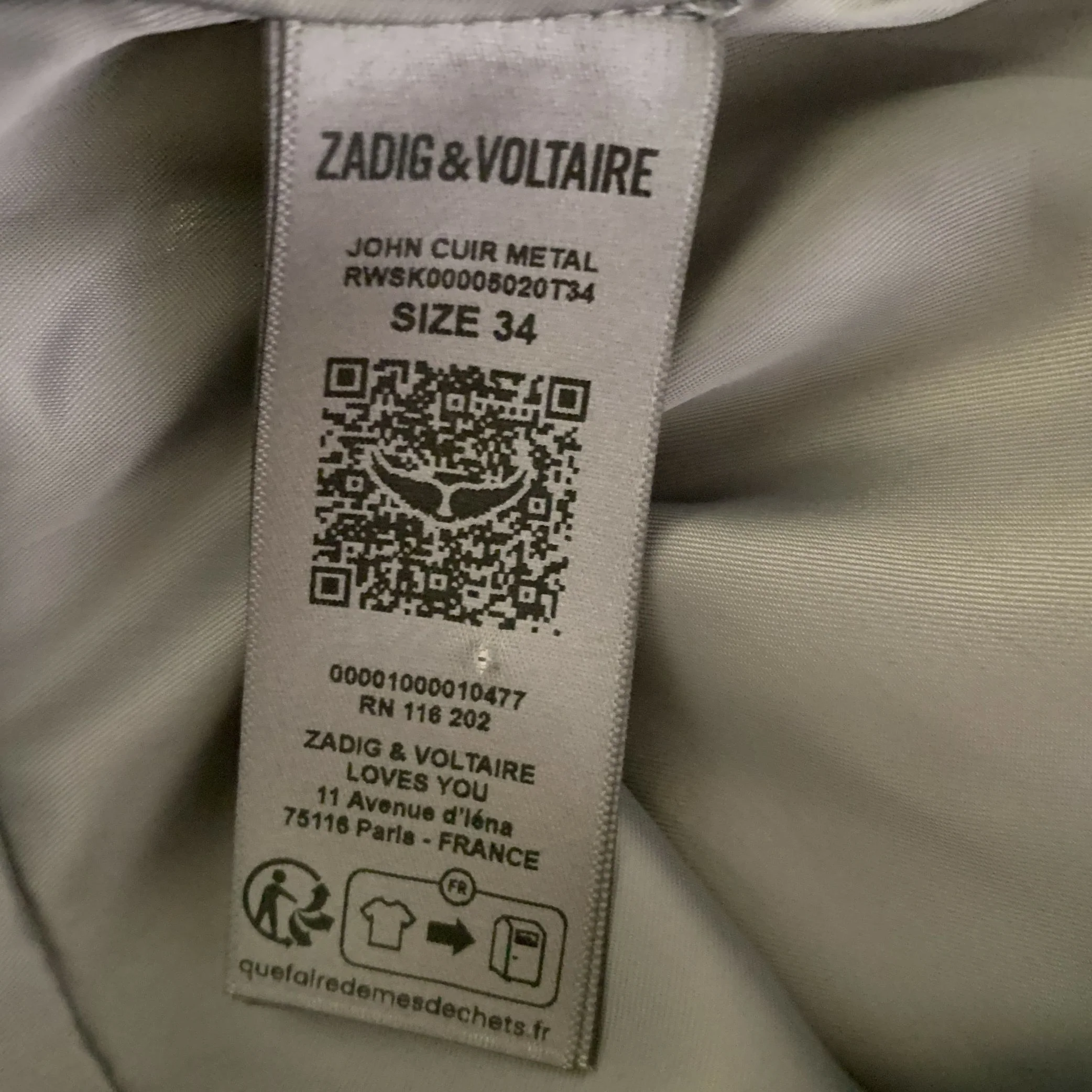 ZADIG & VOLTAIRE Size XS Silver Leather Metallic Mini Skirt - Image 4