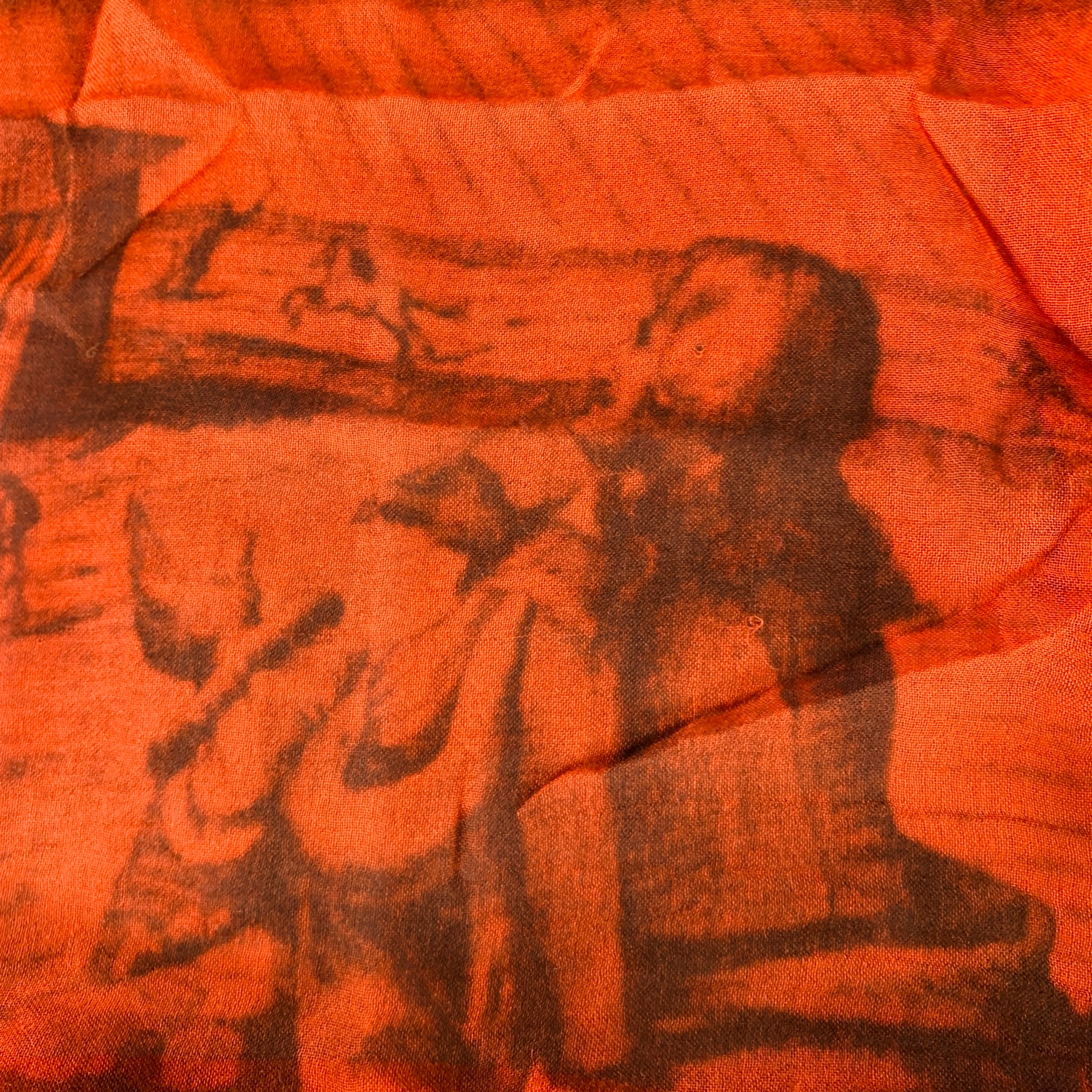 ZAZZI Brown Orange Old City Print Modal Blend Scarf - Image 3