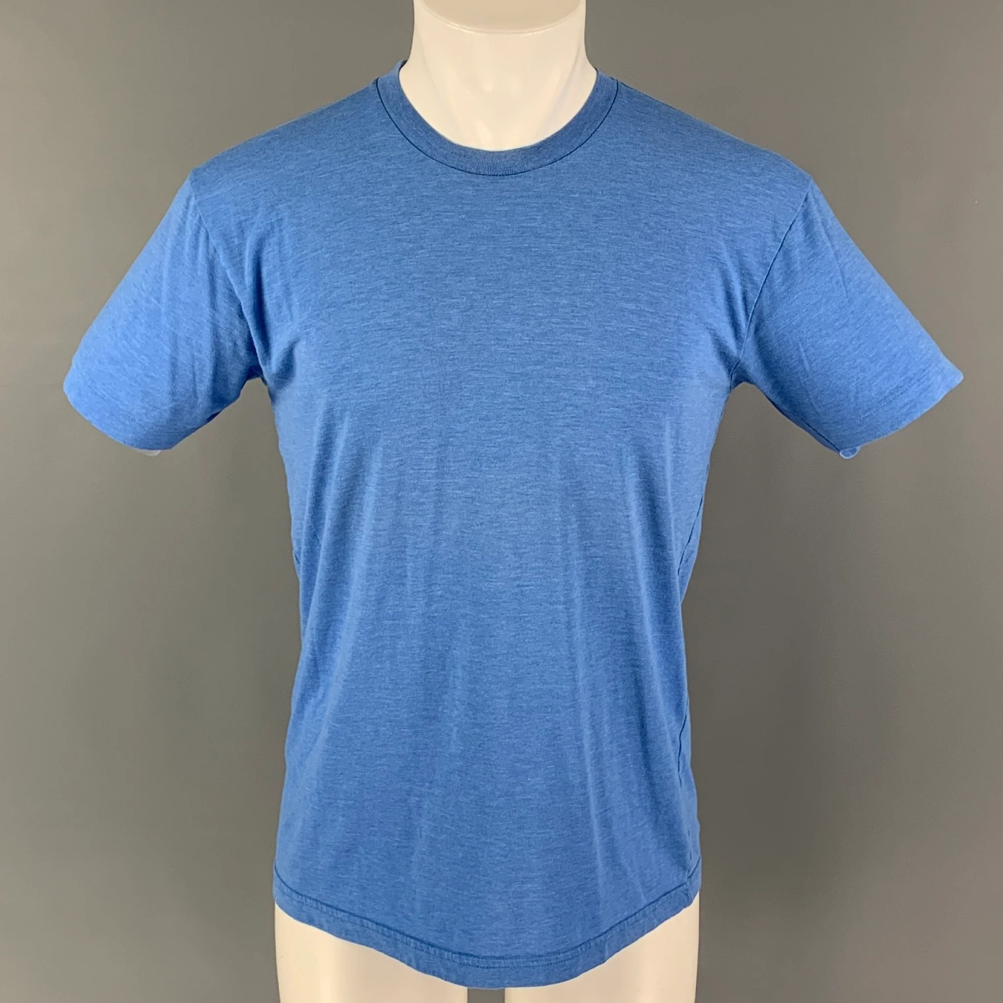 ZEGNA SPORT Size M Blue Graphic Cotton Polyester Crew-Neck T-shirt