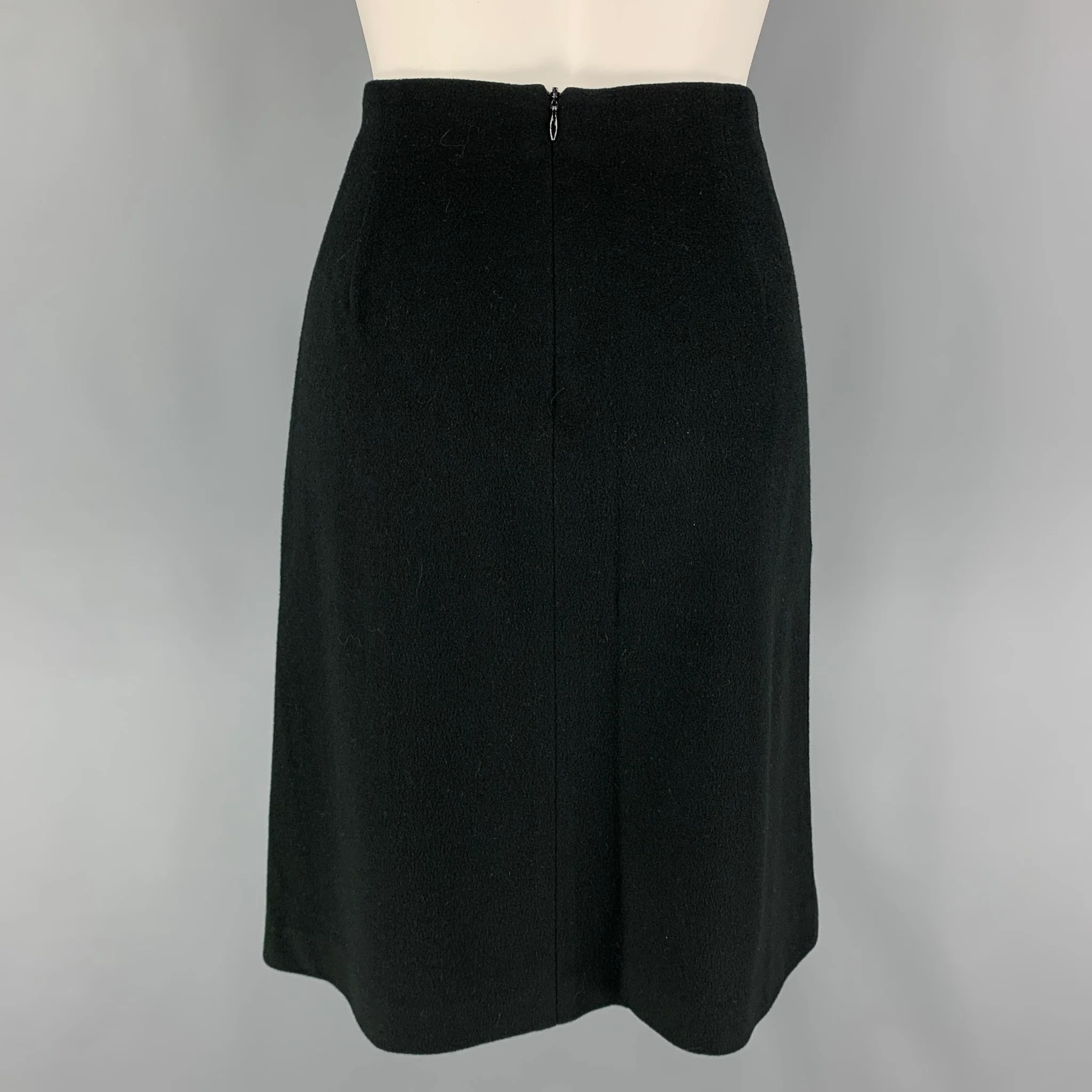 ZION Size 4 Black Cashmere Blend A-Line Skirt - Image 3