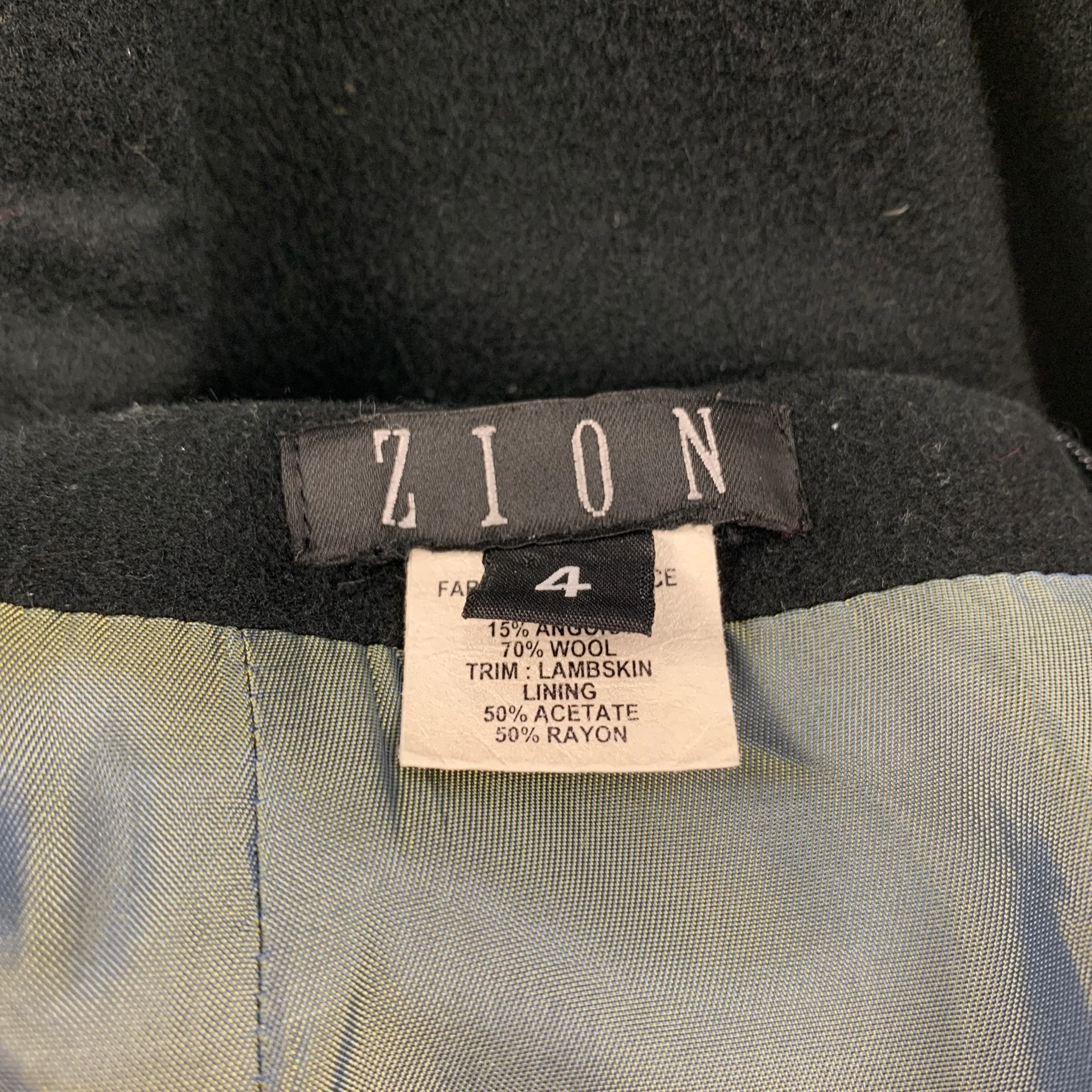 ZION Size 4 Black Cashmere Blend A-Line Skirt - Image 4