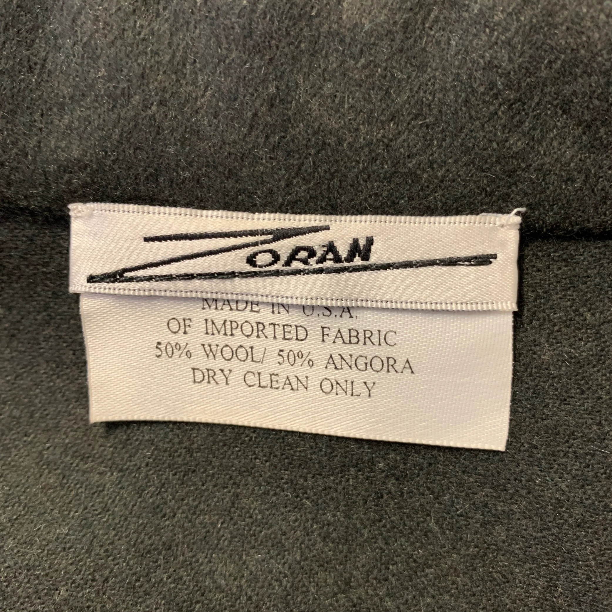 ZORAN Size M Green Olive Wool Angora Wide Notch Collar Cardigan - Image 5
